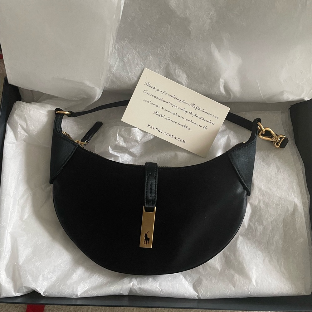 New! Ralph Lauren Polo ID Satin Mini Shoulder Bag